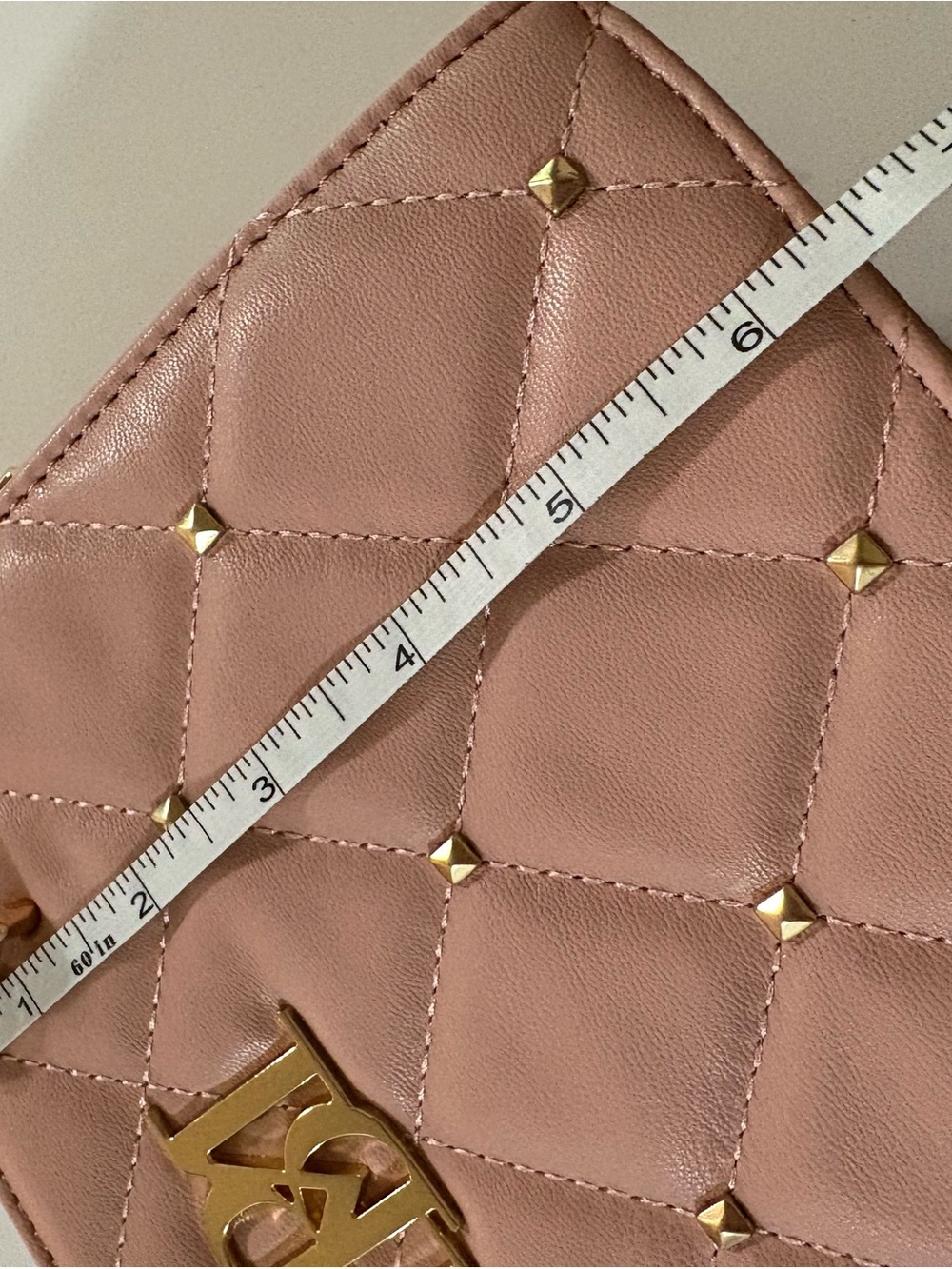 Badgley Mischka Pink Quilted Crossbody with Gold Hardware - Picture 4 of 13